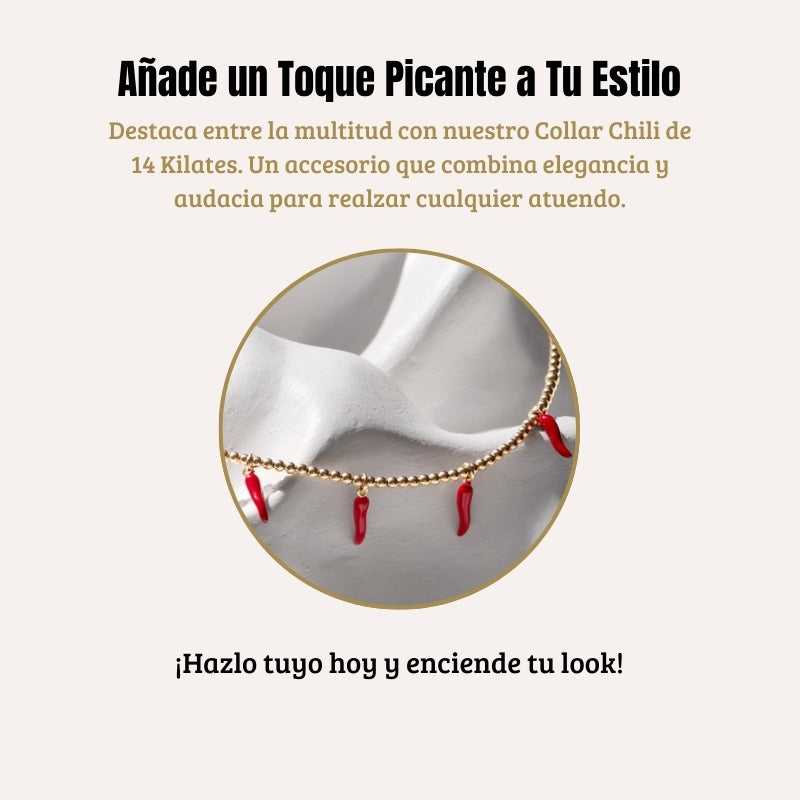 Collar Chili con 14 kilates
